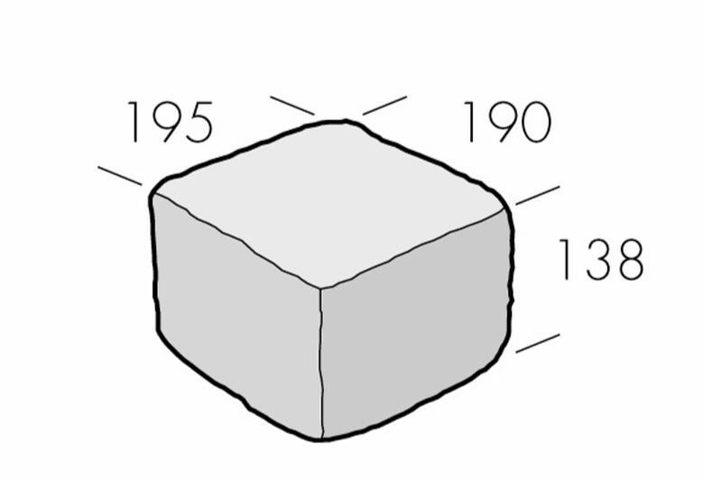 Rustik Halvblock Antracit 195x190x138 | Stenbolaget.