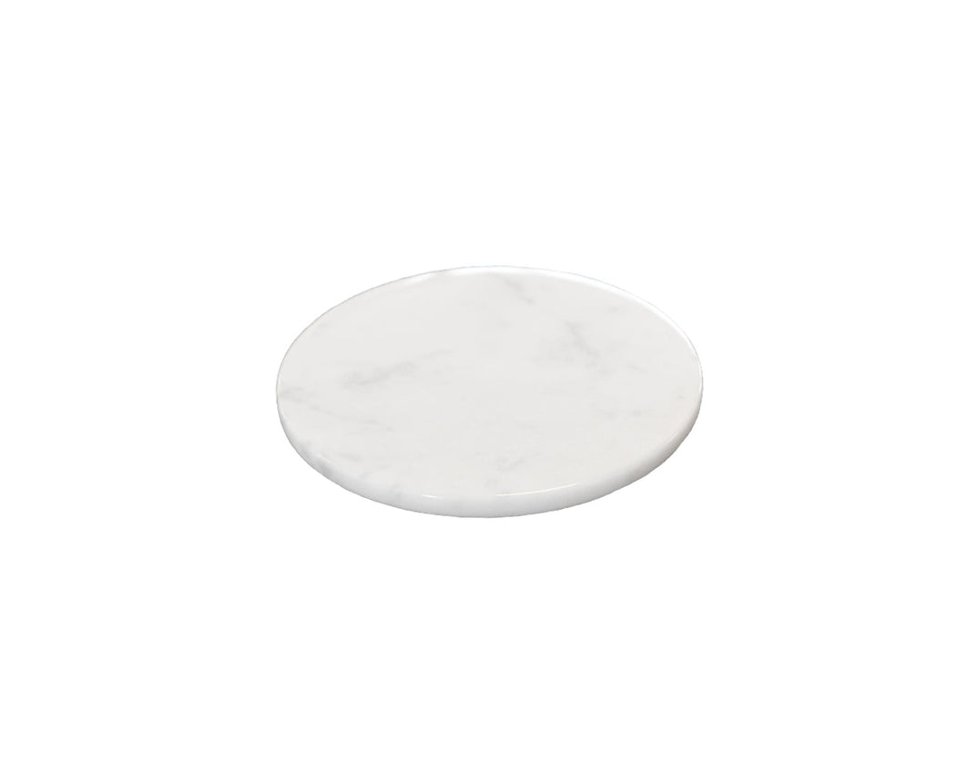 Glasunderlägg 6-Pack, Bianco Carrara, Ø 100mm | Stenbolaget.