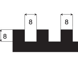 Tandspackel 280mm 8x8mm | Stenbolaget.