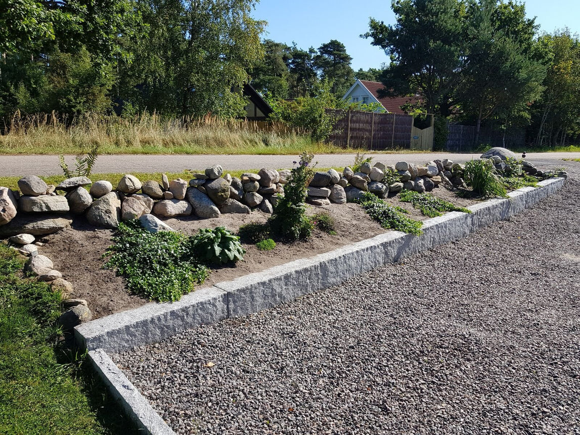 Blockstensmur Bergama Granit Rustik Grå 1000x400 - Stenbolaget Stödmur - Granit