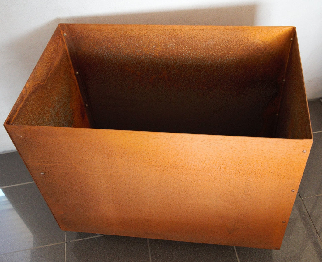 Corten Kruka m Botten 300x300x400 - Stenbolaget