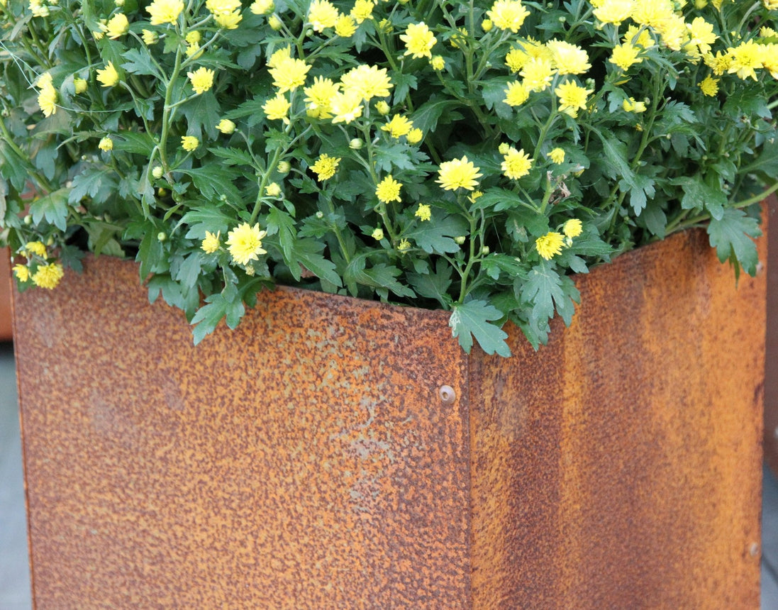 Corten Kruka m Botten 300x300x400 - Stenbolaget