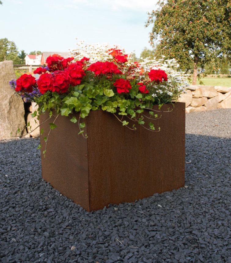 Corten Kruka m Botten 300x300x400 - Stenbolaget