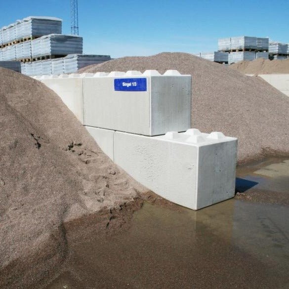Flexiblock Halv Grå 800x800x800x45 Grader - Stenbolaget