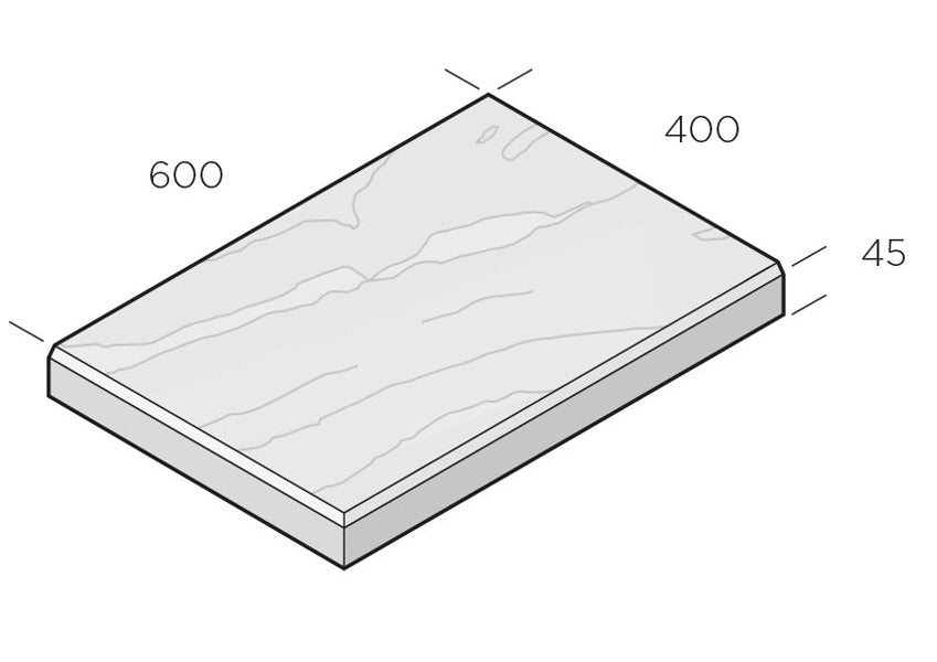 Gerlo New Style Grå/Svart 600x400x45 - Stenbolaget