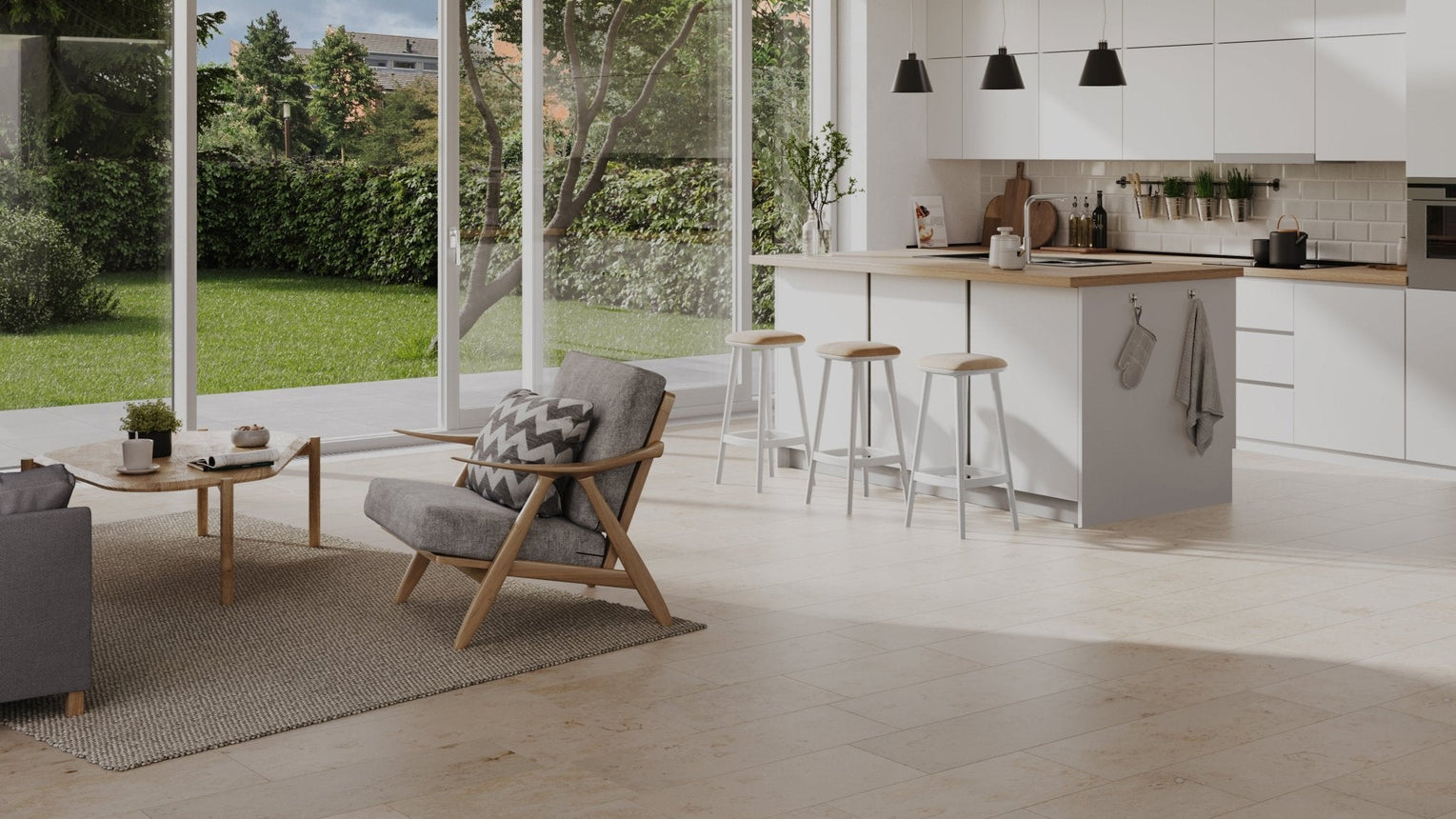 Jurakalksten Slipad Beige Fallande x305x10 - Stenbolaget