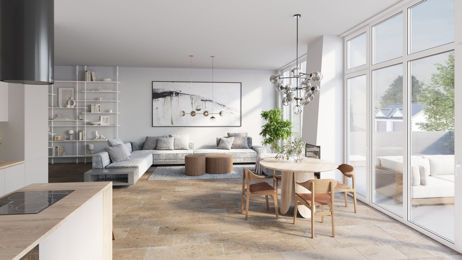 Jurakalksten Slipad Grå/Beige Materialprov - Stenbolaget