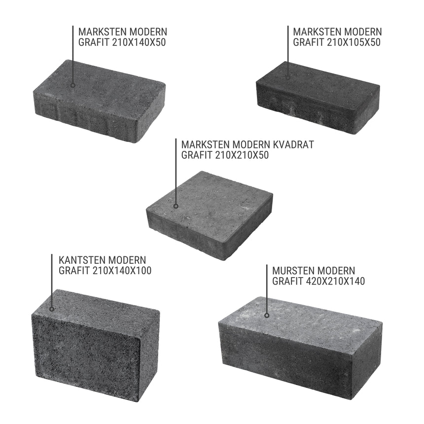 Marksten Modern Grafit 210x105x50 - Stenbolaget