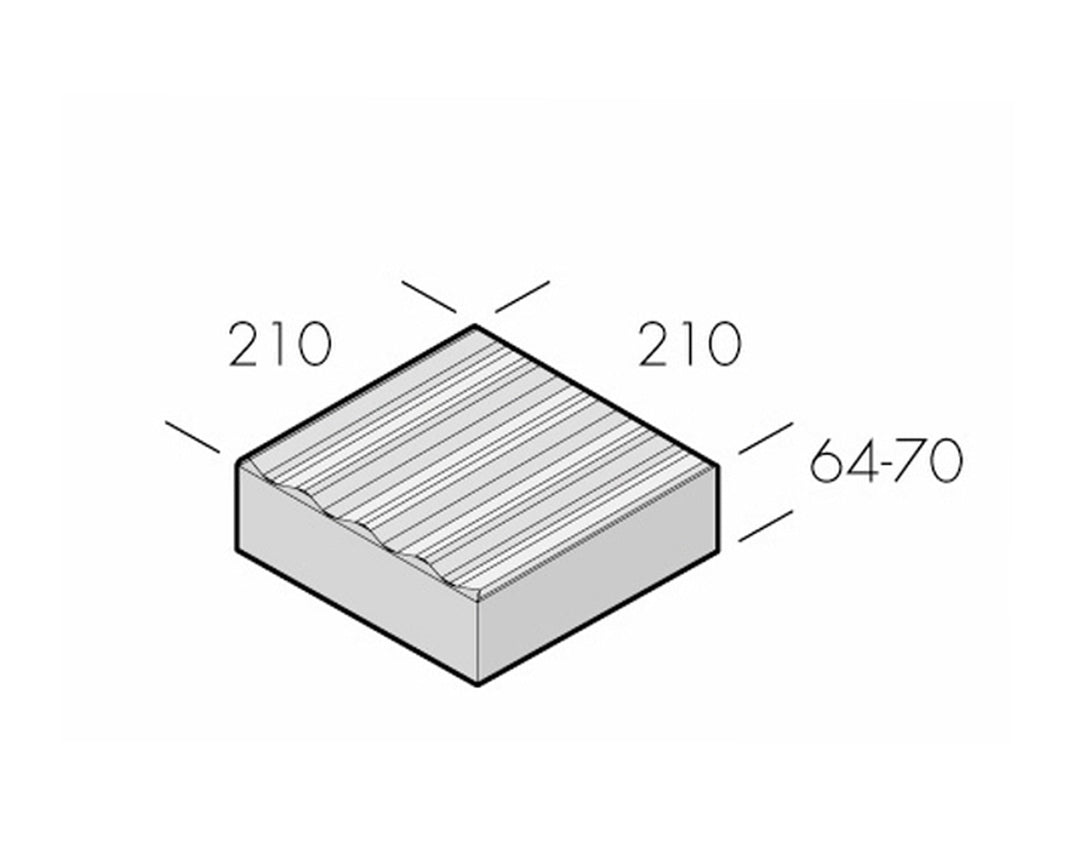 Munksten Sinus Antracit 210x210x64-70 | Stenbolaget.