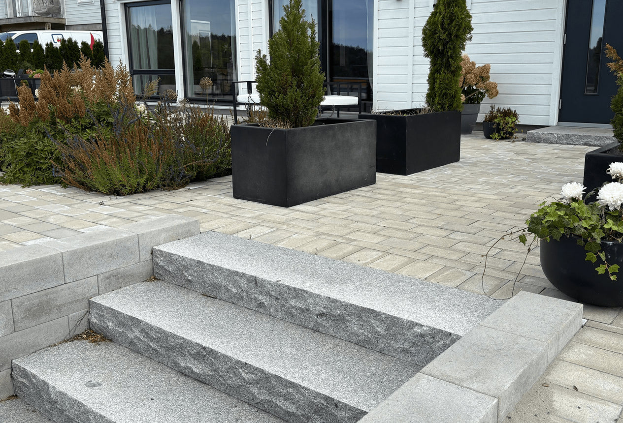 Mursten Modern Grå 420x210x140 - Stenbolaget Fristående mur - Betong