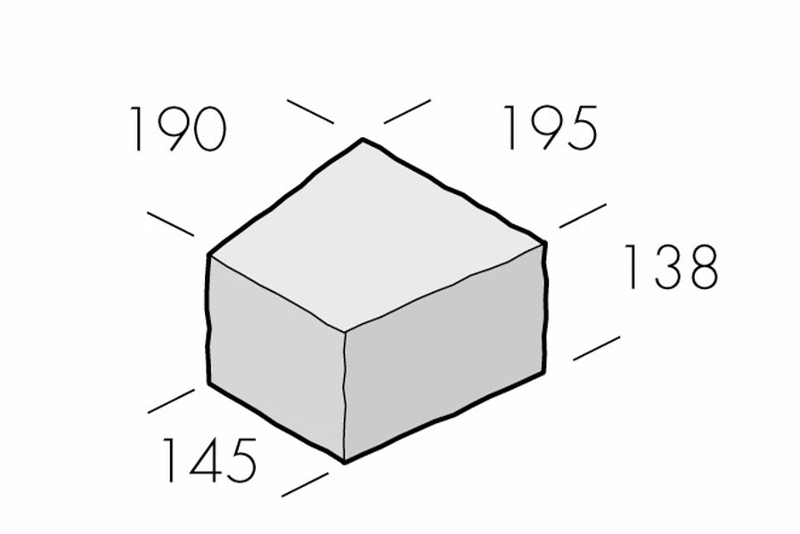 Rustik Radieblock Grå 190x190/145x138 | Stenbolaget.