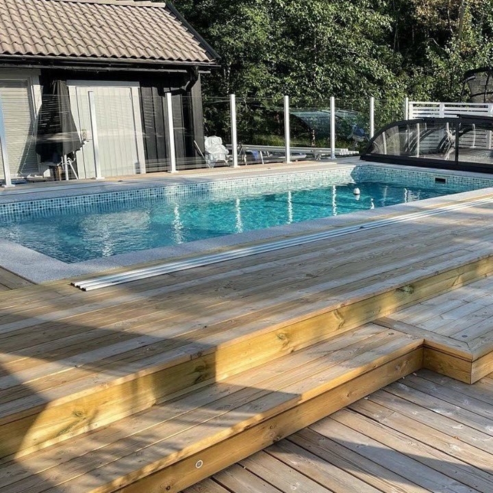 Poolsten Bergama Granit Rak Grå 600x300x30 - Stenbolaget