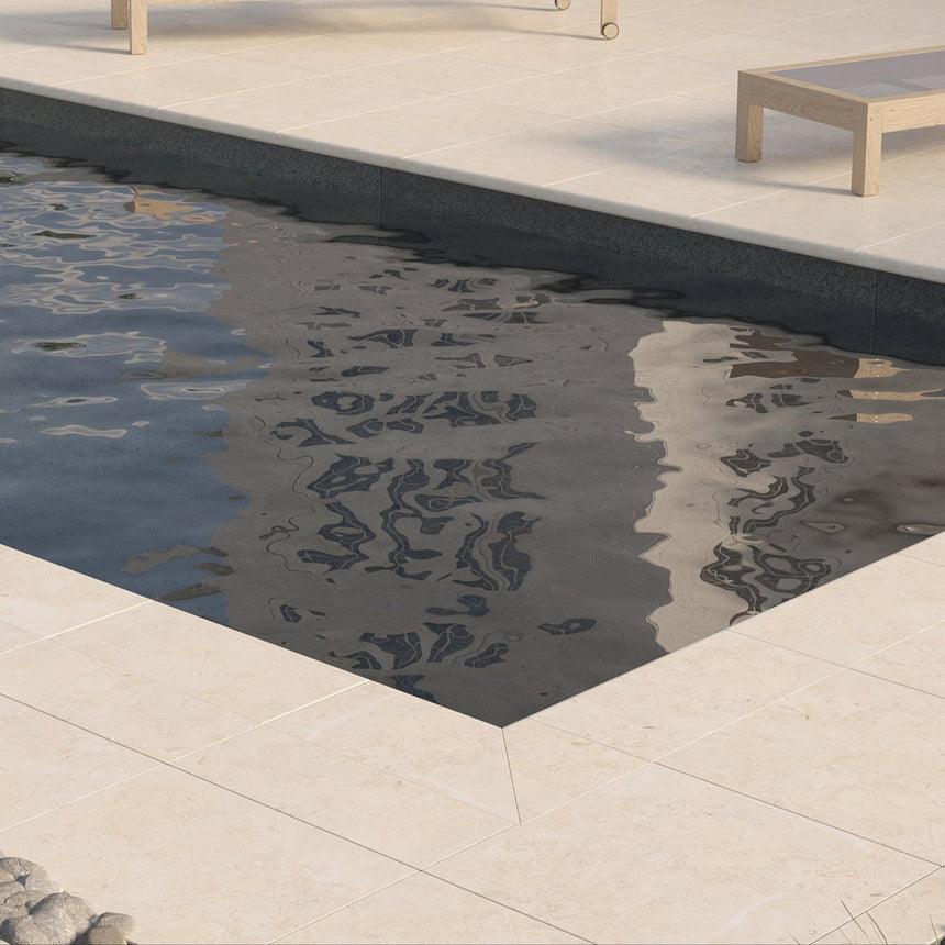 Poolsten Granitkeramik Hörn Fårö Beige - Stenbolaget Poolsten - Granitkeramik