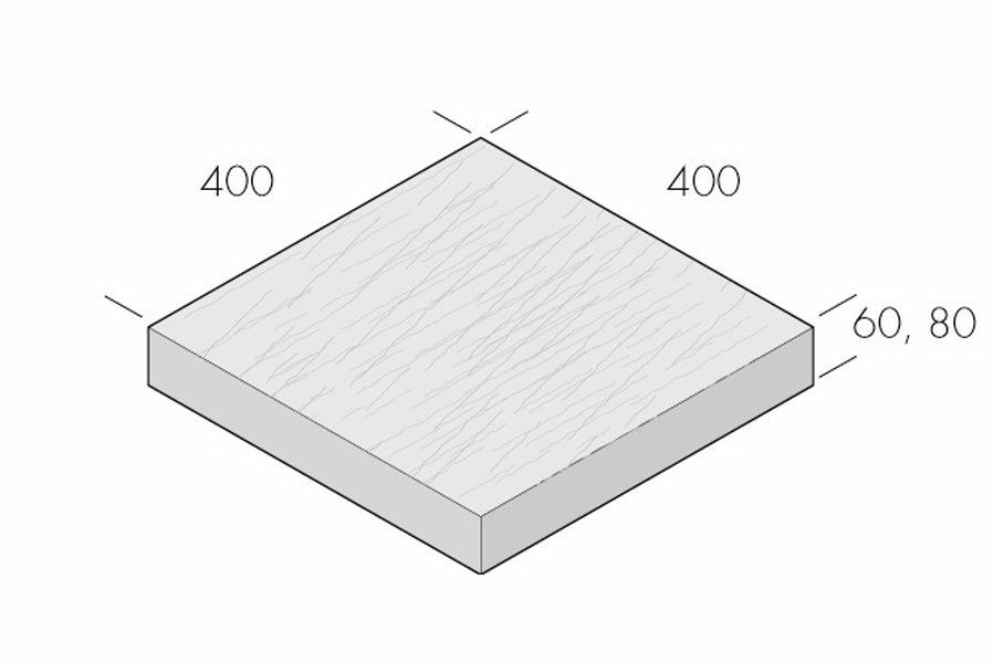 Ravel Vit Borstad 400x400x40 - Stenbolaget