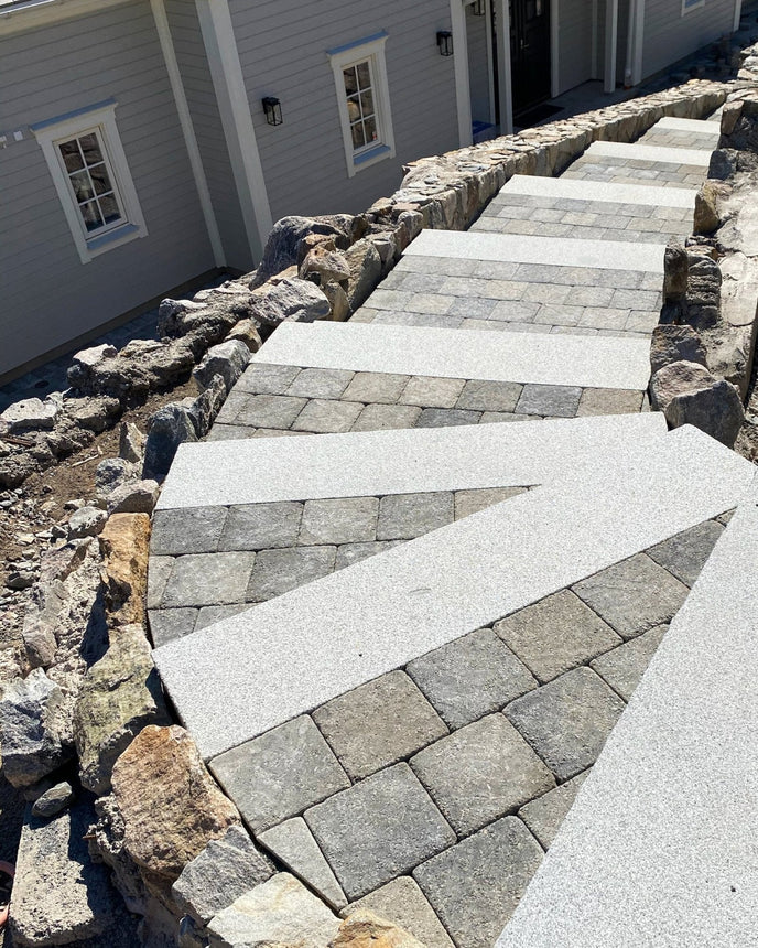 Stentrappa Bergama Granit Premium Grå 1500x350x150 - Stenbolaget